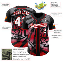 Laden Sie das Bild in den Galerie-Viewer, Custom Black White-Red Lightning Gradient Dot Authentic Baseball Jersey