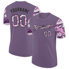 Load image into Gallery viewer, Custom Purple Camo-Black Camo Two Tone Performance T-Shirt