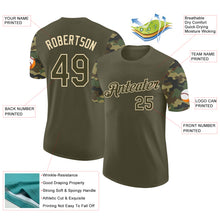 Load image into Gallery viewer, Custom Olive-Cream Camo Two Tone Performance T-Shirt