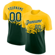 Charger l'image dans la galerie, Custom Yellow Green-White Fade Geometric Splatter Fragmented Shards Performance T-Shirt