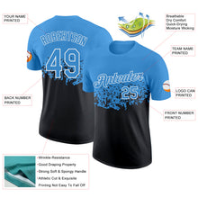 Load image into Gallery viewer, Custom Light Blue Black-White Fade Geometric Splatter Fragmented Shards Performance T-Shirt