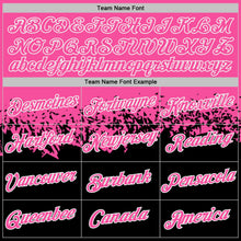Load image into Gallery viewer, Custom Pink Black-White Fade Geometric Splatter Fragmented Shards Performance T-Shirt