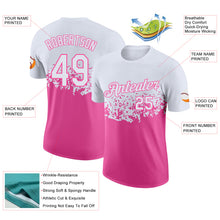 Charger l'image dans la galerie, Custom White-Pink Fade Geometric Splatter Fragmented Shards Performance T-Shirt