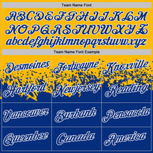 Загрузить изображение в средство просмотра галереи, Custom Yellow Royal-White Fade Geometric Splatter Fragmented Shards Performance T-Shirt