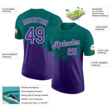 Load image into Gallery viewer, Custom Teal Purple-White Fade Geometric Splatter Fragmented Shards Performance T-Shirt