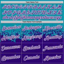 Load image into Gallery viewer, Custom Teal Purple-White Fade Geometric Splatter Fragmented Shards Performance T-Shirt