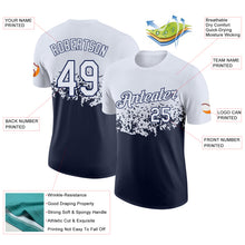 Charger l'image dans la galerie, Custom White-Navy Fade Geometric Splatter Fragmented Shards Performance T-Shirt