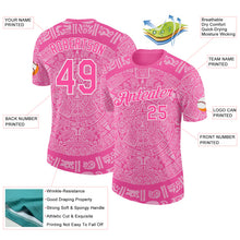 Load image into Gallery viewer, Custom Pink-White Tribal Ethnic Aztec Sun Stone 3D Pattern Performance T-Shirt