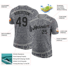 Загрузить изображение в средство просмотра галереи, Custom Gray-Black Tribal Ethnic Aztec Sun Stone 3D Pattern Performance T-Shirt