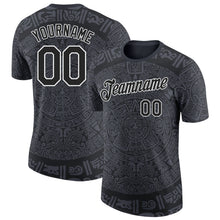 Load image into Gallery viewer, Custom Black-White Tribal Ethnic Aztec Sun Stone 3D Pattern Performance T-Shirt