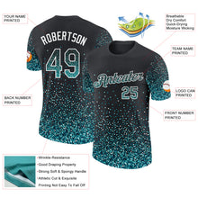 Load image into Gallery viewer, Custom Black Teal-White Colorful Sparkle Gradient Dots Performance T-Shirt