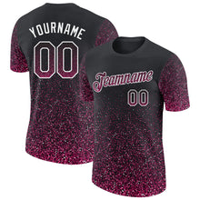 Load image into Gallery viewer, Custom Black Pink-White Colorful Sparkle Gradient Dots Performance T-Shirt
