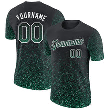 Загрузить изображение в средство просмотра галереи, Custom Black Kelly Green-White Colorful Sparkle Gradient Dots Performance T-Shirt