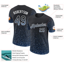Load image into Gallery viewer, Custom Black Light Blue-White Colorful Sparkle Gradient Dots Performance T-Shirt