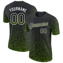 Загрузить изображение в средство просмотра галереи, Custom Black Neon Green-White Colorful Sparkle Gradient Dots Performance T-Shirt