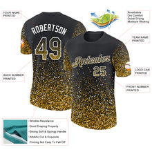 Load image into Gallery viewer, Custom Black Gold-White Colorful Sparkle Gradient Dots Performance T-Shirt