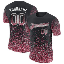Load image into Gallery viewer, Custom Black Crimson-White Colorful Sparkle Gradient Dots Performance T-Shirt