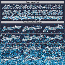 Load image into Gallery viewer, Custom Navy Sky Blue-White Colorful Sparkle Gradient Dots Performance T-Shirt