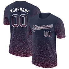 Загрузить изображение в средство просмотра галереи, Custom Navy Light Pink-White Colorful Sparkle Gradient Dots Performance T-Shirt