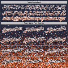 Load image into Gallery viewer, Custom Navy Orange-White Colorful Sparkle Gradient Dots Performance T-Shirt