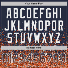 Load image into Gallery viewer, Custom Navy Orange-White Colorful Sparkle Gradient Dots Performance T-Shirt
