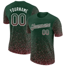 Load image into Gallery viewer, Custom Green Medium Pink-White Colorful Sparkle Gradient Dots Performance T-Shirt