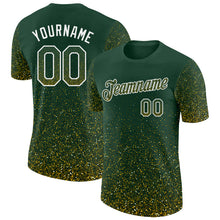 Load image into Gallery viewer, Custom Green Yellow-White Colorful Sparkle Gradient Dots Performance T-Shirt