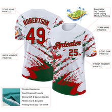 Загрузить изображение в средство просмотра галереи, Custom White Red-Green Brush Stroke Shatter Splatter Performance T-Shirt