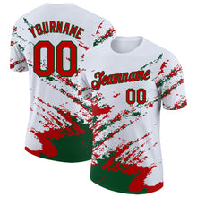 Загрузить изображение в средство просмотра галереи, Custom White Red-Green Brush Stroke Shatter Splatter Performance T-Shirt