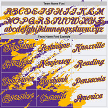 Load image into Gallery viewer, Custom White Purple-Gold Brush Stroke Shatter Splatter Performance T-Shirt