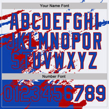 Load image into Gallery viewer, Custom White Thunder Blue-Red Brush Stroke Shatter Splatter Performance T-Shirt