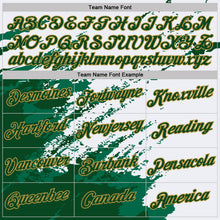 Load image into Gallery viewer, Custom White Green-Old Gold Brush Stroke Shatter Splatter Performance T-Shirt