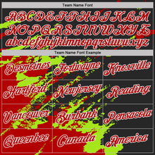 Load image into Gallery viewer, Custom Black Red Neon Green-White Brush Stroke Shatter Splatter Performance T-Shirt