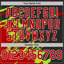 Load image into Gallery viewer, Custom Black Red Neon Green-White Brush Stroke Shatter Splatter Performance T-Shirt