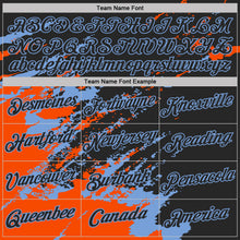 Load image into Gallery viewer, Custom Black Orange-Powder Blue Brush Stroke Shatter Splatter Performance T-Shirt