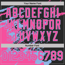 Load image into Gallery viewer, Custom Black Pink-Light Blue Brush Stroke Shatter Splatter Performance T-Shirt