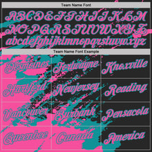 Load image into Gallery viewer, Custom Black Pink-Teal Brush Stroke Shatter Splatter Performance T-Shirt