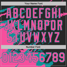 Load image into Gallery viewer, Custom Black Pink-Teal Brush Stroke Shatter Splatter Performance T-Shirt