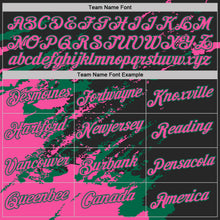 Load image into Gallery viewer, Custom Black Pink-Kelly Green Brush Stroke Shatter Splatter Performance T-Shirt