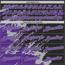 Load image into Gallery viewer, Custom Black Purple-Gray Brush Stroke Shatter Splatter Performance T-Shirt