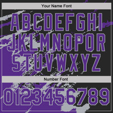 Load image into Gallery viewer, Custom Black Purple-Gray Brush Stroke Shatter Splatter Performance T-Shirt