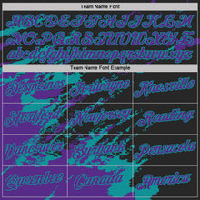 Load image into Gallery viewer, Custom Black Purple-Teal Brush Stroke Shatter Splatter Performance T-Shirt