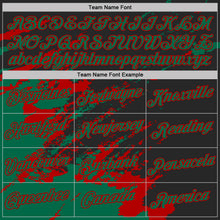 Загрузить изображение в средство просмотра галереи, Custom Black Kelly Green-Red Brush Stroke Shatter Splatter Performance T-Shirt