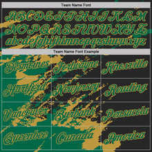 Загрузить изображение в средство просмотра галереи, Custom Black Kelly Green-Old Gold Brush Stroke Shatter Splatter Performance T-Shirt