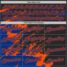 Load image into Gallery viewer, Custom Black Royal-Orange Brush Stroke Shatter Splatter Performance T-Shirt