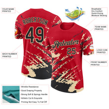 Load image into Gallery viewer, Custom Red Black-Cream Brush Stroke Shatter Splatter Performance T-Shirt