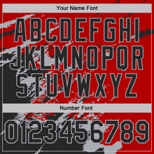Load image into Gallery viewer, Custom Red Black-Gray Brush Stroke Shatter Splatter Performance T-Shirt
