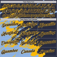 Load image into Gallery viewer, Custom Navy Light Blue-Gold Brush Stroke Shatter Splatter Performance T-Shirt