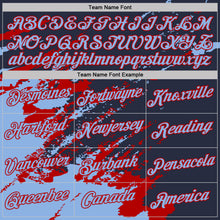 Загрузить изображение в средство просмотра галереи, Custom Navy Light Blue-Red Brush Stroke Shatter Splatter Performance T-Shirt