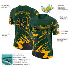 Загрузить изображение в средство просмотра галереи, Custom Green Black-Gold Brush Stroke Shatter Splatter Performance T-Shirt